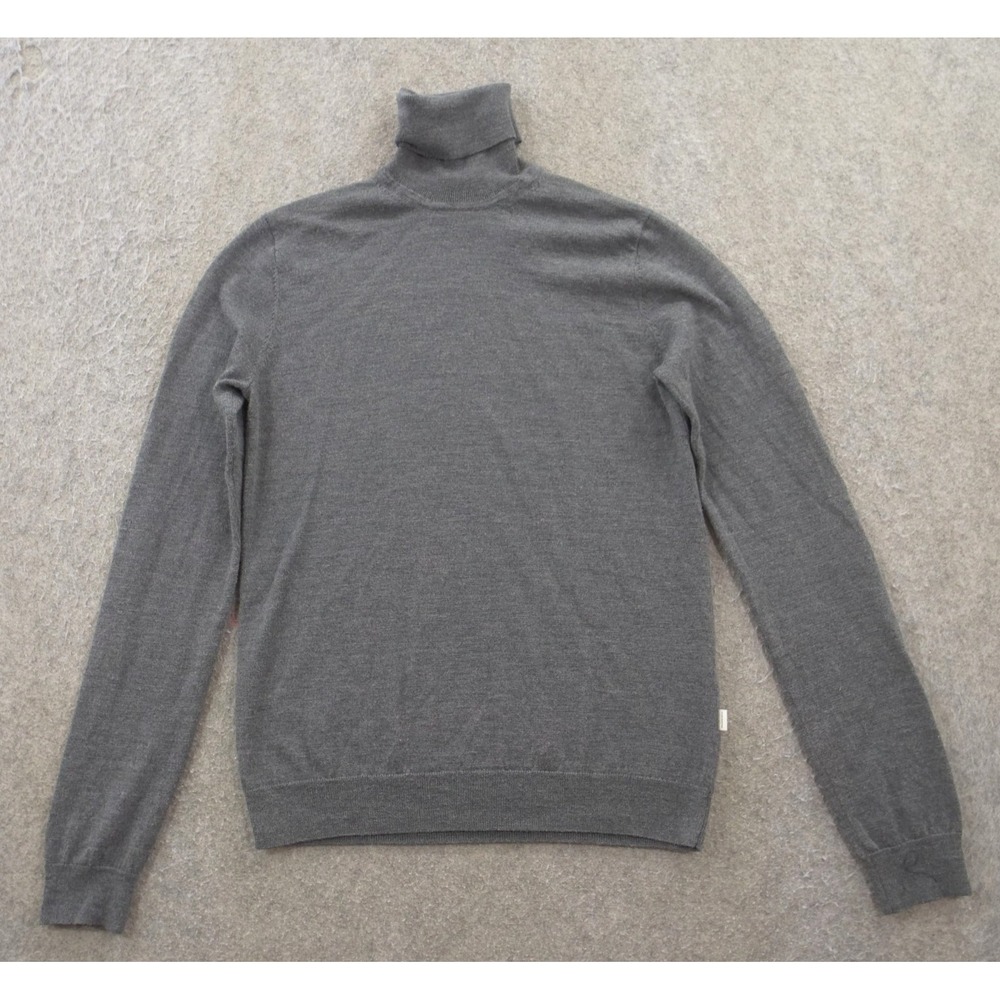 Frank And Oak Sweater Womens Small Gray Turtle Neck Knit Pullover Merino Wool